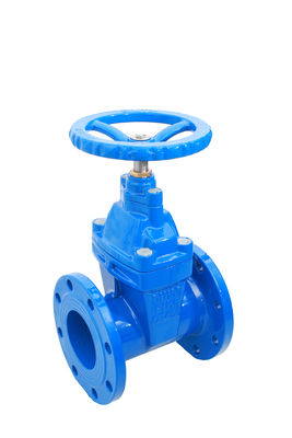 DN100 Cast Iron Dark Rod Gate Valve Manual Operation Double Flange Connection